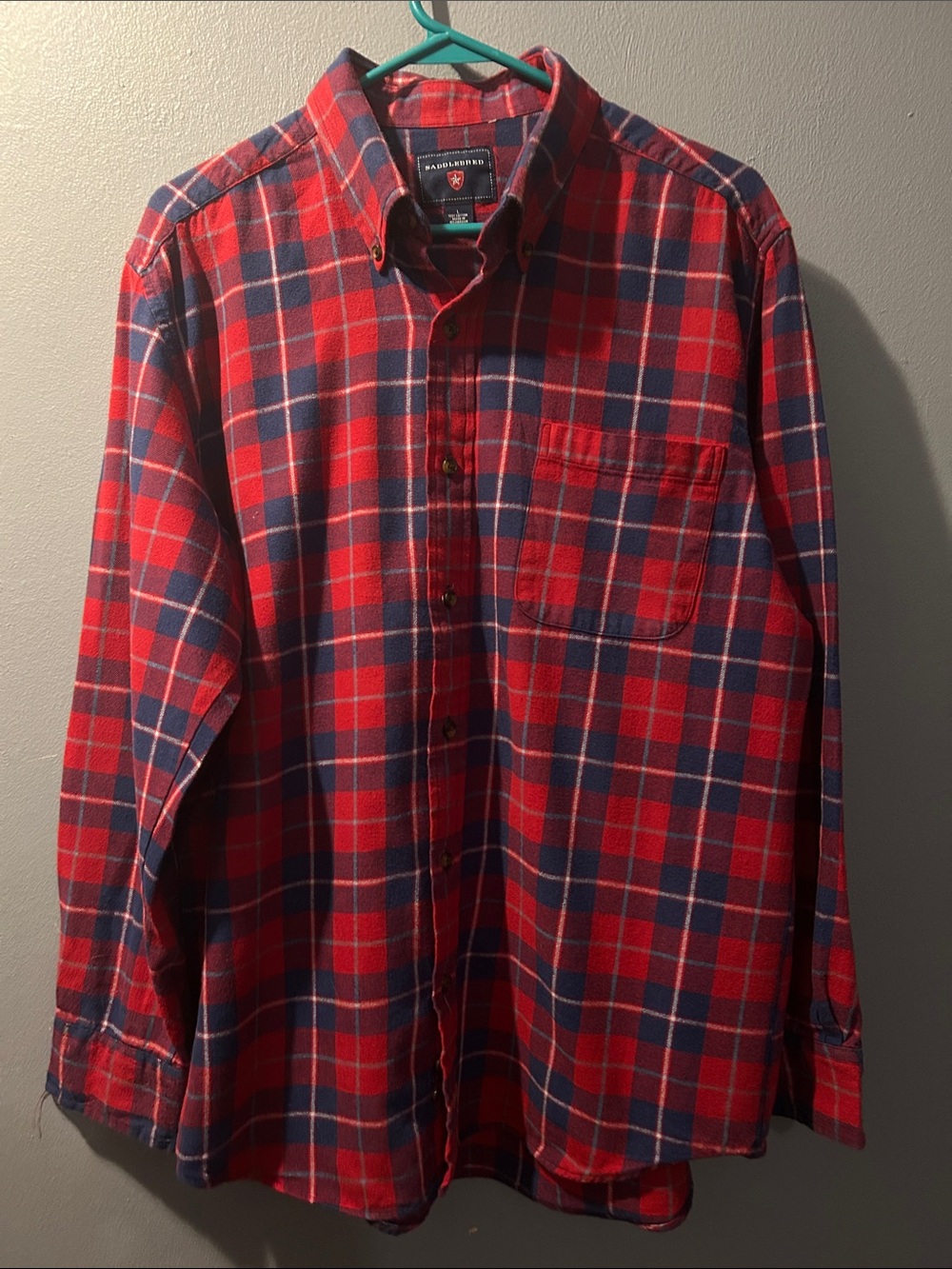 Saddlebred Red & Navy Plaid Button-Down Shirt